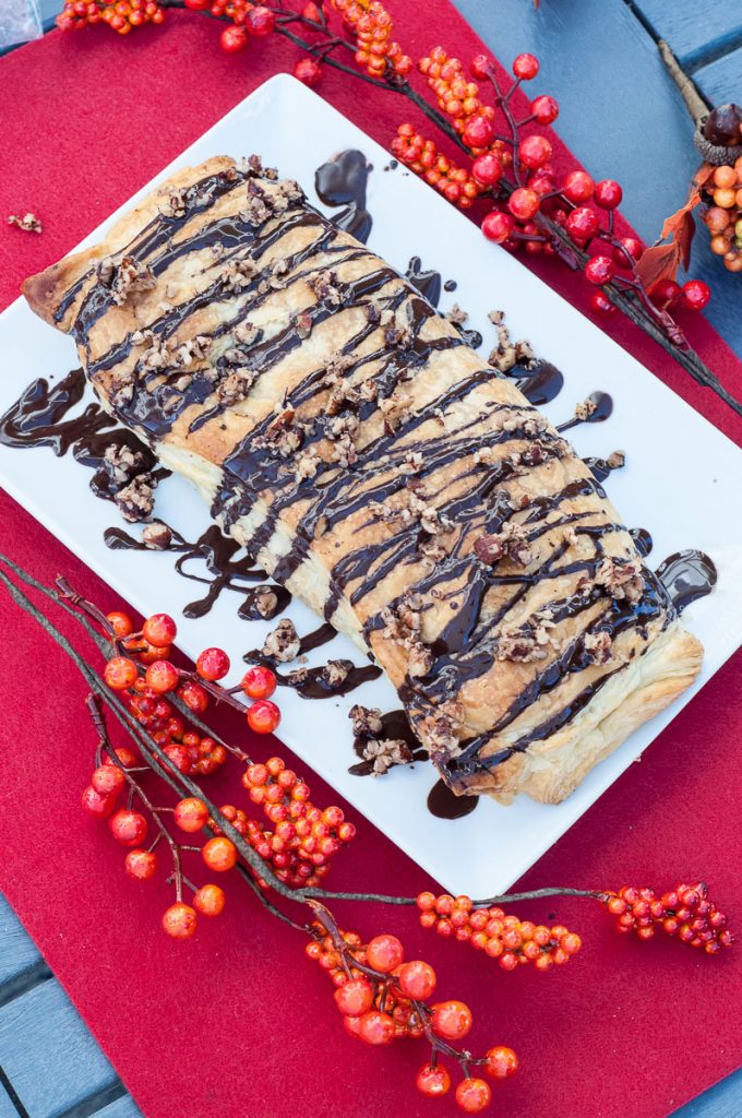 Pumpkin Hazelnut Strudel with Chocolate Drizzle - Vegan Thanksgiving Recipes Feast