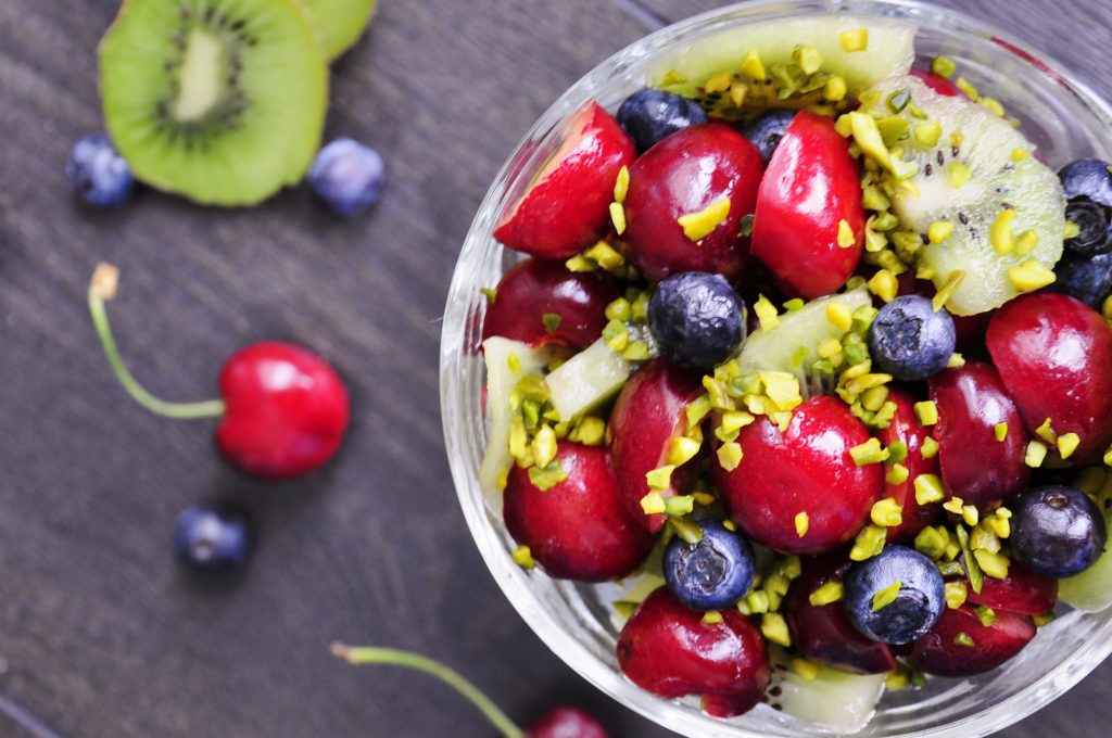 Healthy Fruit Salad Recipe with Cherries and Blueberries - Vegan Family Recipes