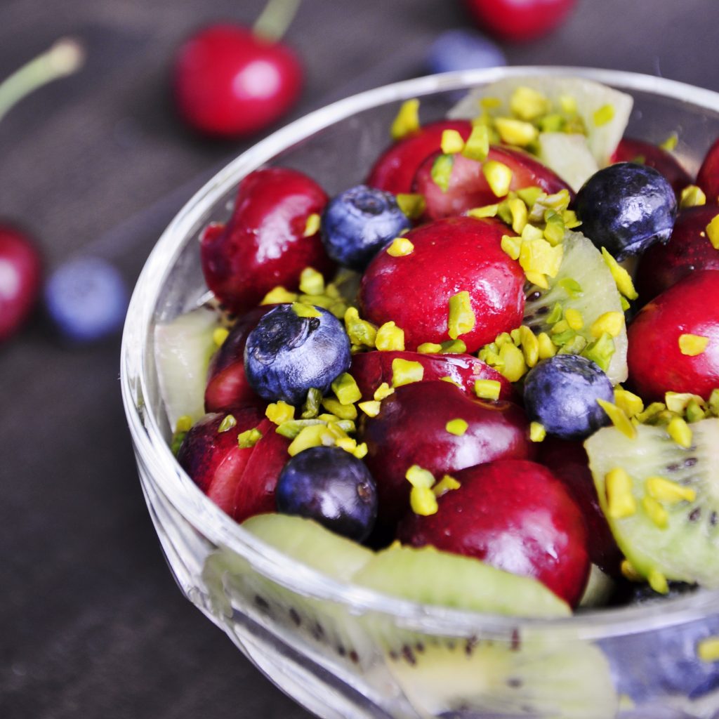 Healthy Fruit Salad with Cherries and Pistachios Recipe - Vegan Family Recipes