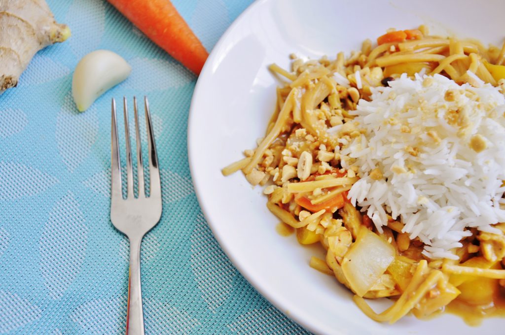 Tempeh Stir Fry with Peanut Sauce Recipe - Vegan Family Recipes