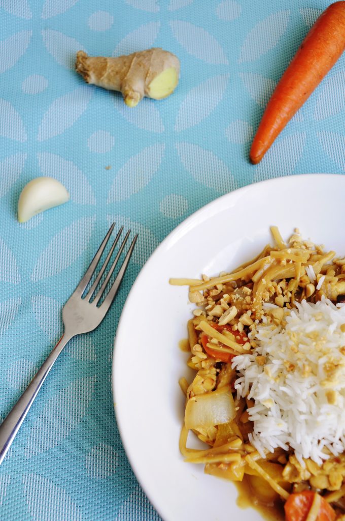 Tempeh Stir Fry with Peanut Sauce Recipe - Vegan Family Recipes