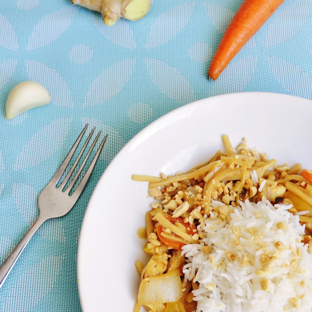 Peanut Sauce Stir Fry with Tempeh Recipe - Vegan Family Recipes