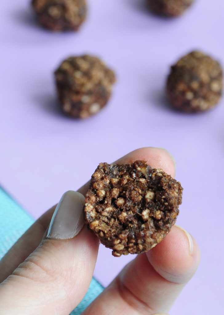 Puffed Quinoa Chocolate Protein Ball Recipe - Vegan Family Recipes