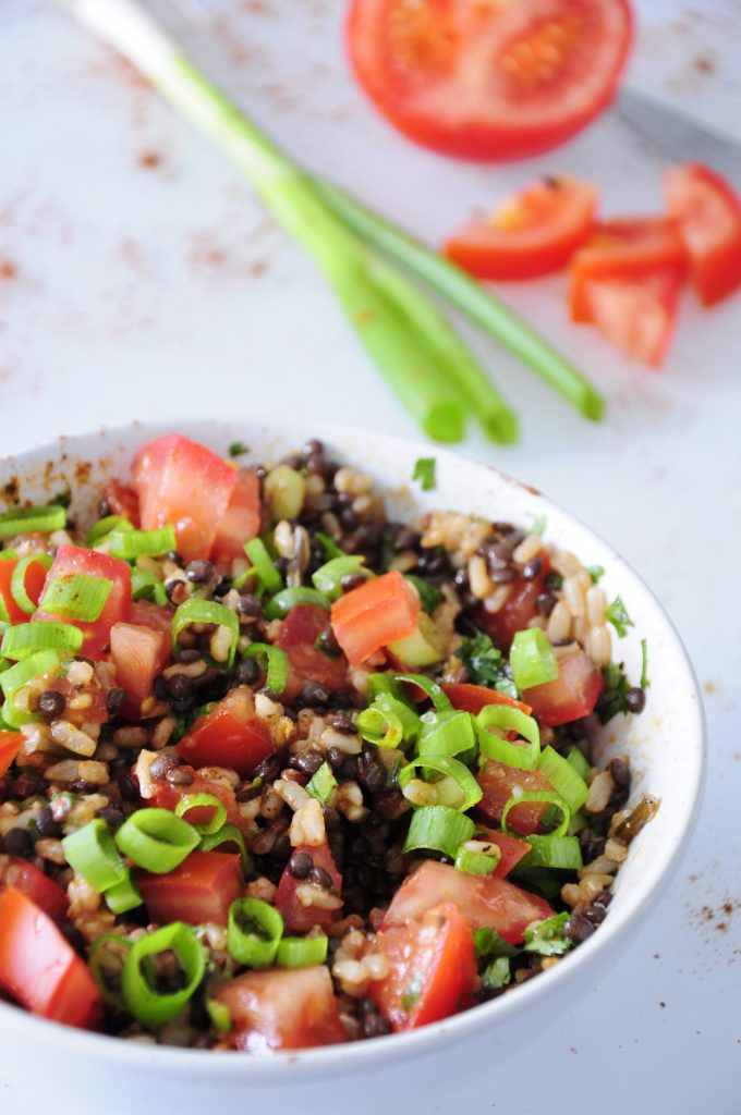 Beluga Black Lentil Salad with Rice - Vegan Family Recipes