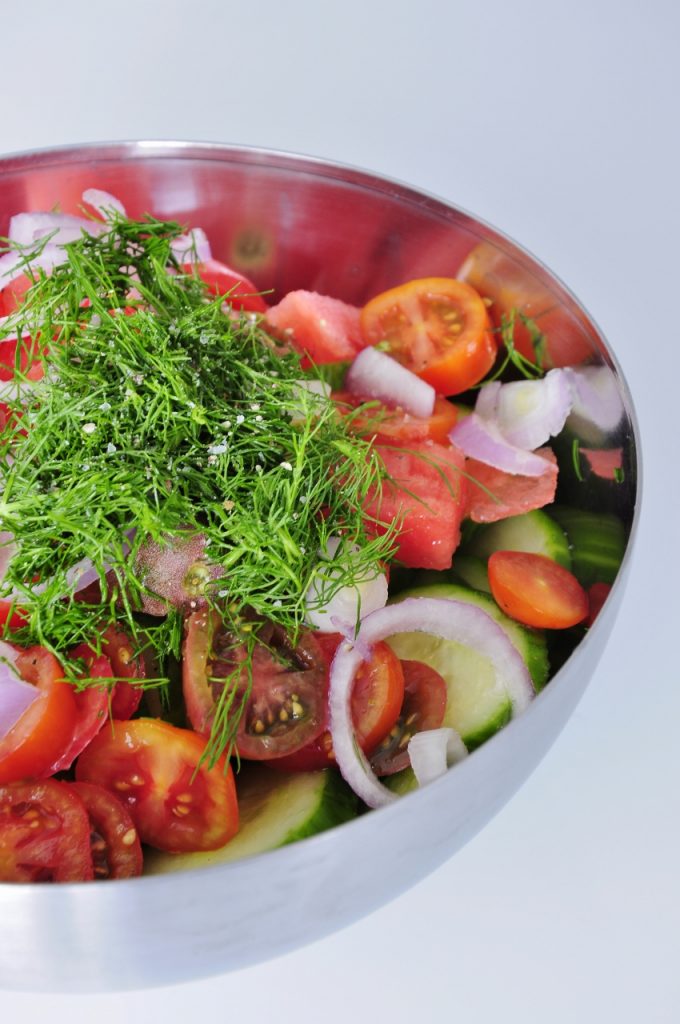 Tomato Watermelon Salad Recipe -  Vegan Family Recipes