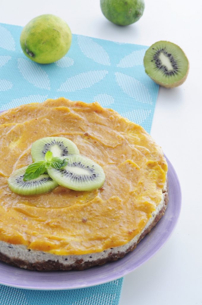Kiwi Mango Vegan Cheesecake Recipe - Vegan Family Recipes