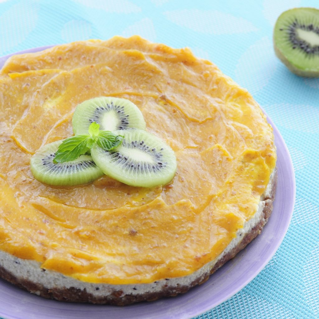 Kiwi Mango Tropical Cheesecake Recipe - Vegan Family Recipes