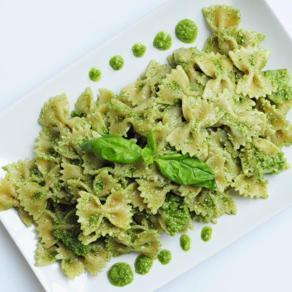 Cilantro Basil Pesto Pasta Vegan Family Recipes