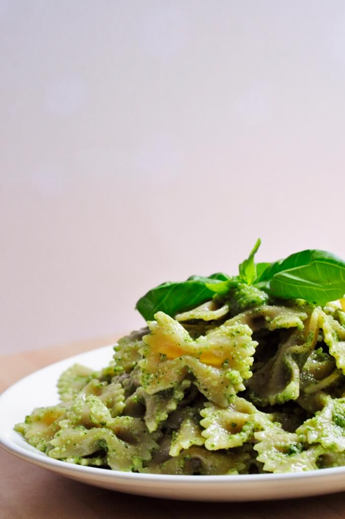 Basil Cilantro Pesto Pasta Recipe - Vegan Family Recipes