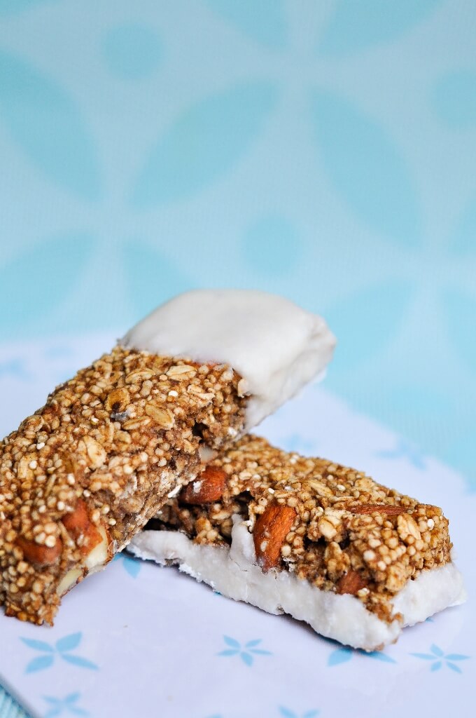 Puffed Quinoa Oat Bars with Coconut Butter - Vegan Family Recipes