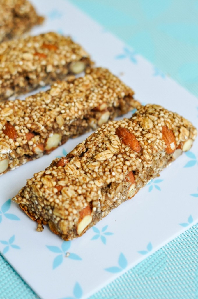 Puffed Quinoa Oat Bars Recipe - Healthy Vegan Snacks for Kids & Teens Recipes