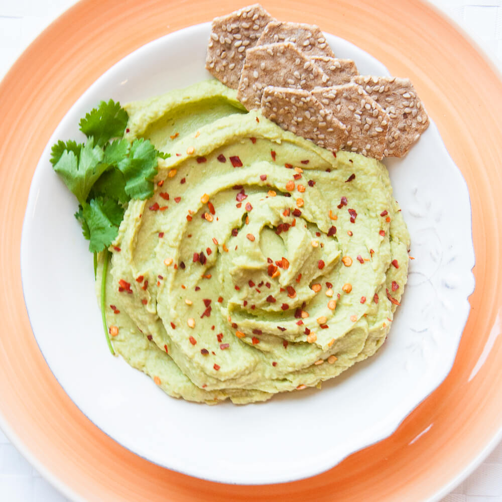 Healthy Avocado Hummus Recipe without Tahini- Vegan Family Recipes