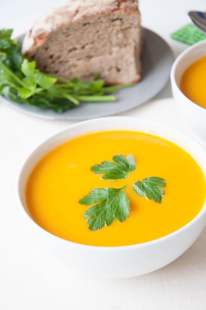 Easy Roasted Carrot Ginger Soup Recipe - Vegan - Flavour and Savour