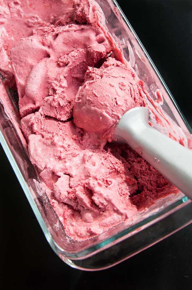 Raspberry Coconut Ice Cream Recipe - Vegan Valentine's Day Recipes #Dessert #vday #gf
