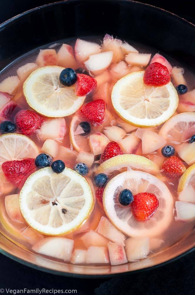 White Peach Sangria White Wine Recipe - Vegan Family Recipes