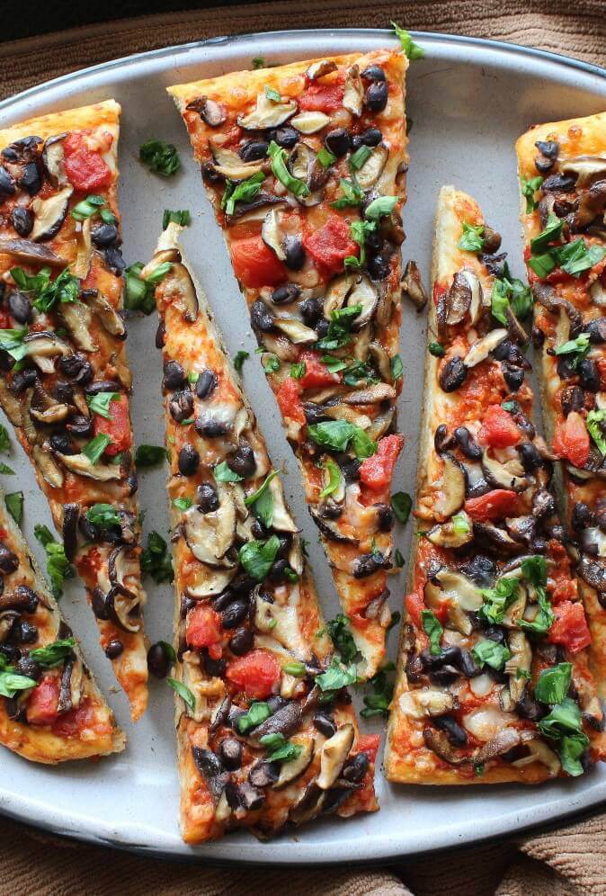 Mexican Style Baby Shiitake Mushroom Pizza - Best Vegan Pizza Recipes