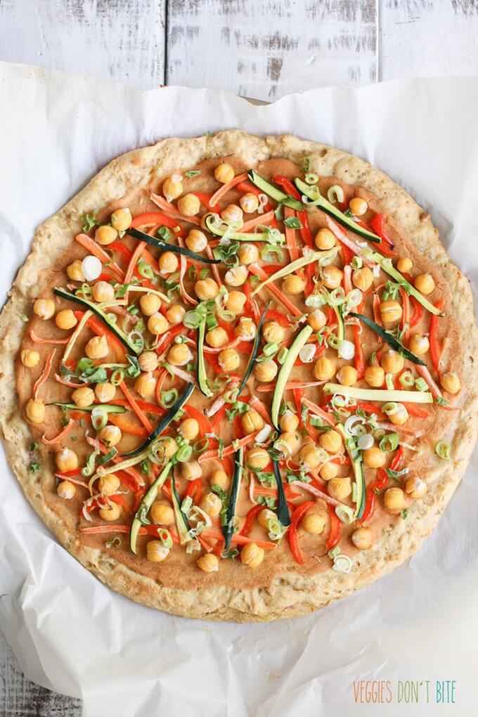 Thai Chickpea and Veggie Pizza - Best Vegan Pizza Recipes