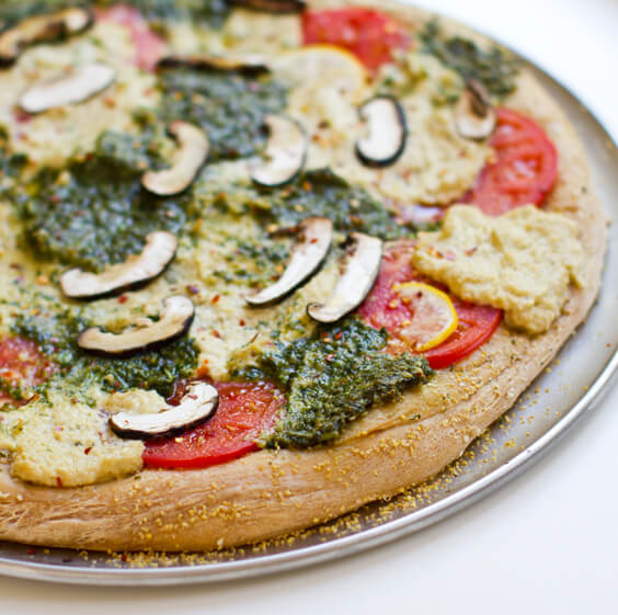 Pesto Cashew Ricotta Pizza - Best Vegan Pizza Recipes