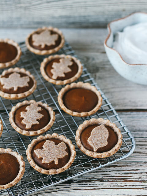 Mini Pumpkin Pies Recipe - Vegan Thanksgiving Recipes Dinner Desserts