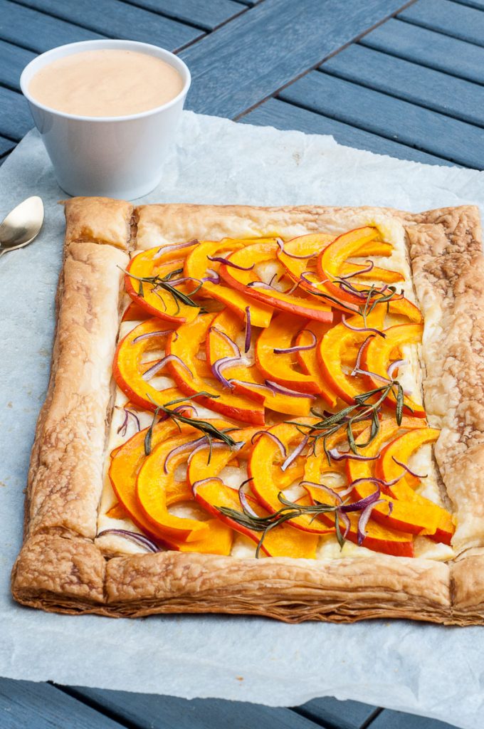 Savory Pumpkin Tart Recipe Puff pastry - Vegan Family Recipes