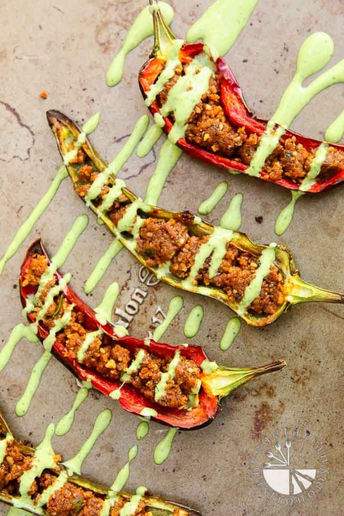 Stuffed Anaheim Peppers Vegan - Vegan Thanksgiving Recipes Feast