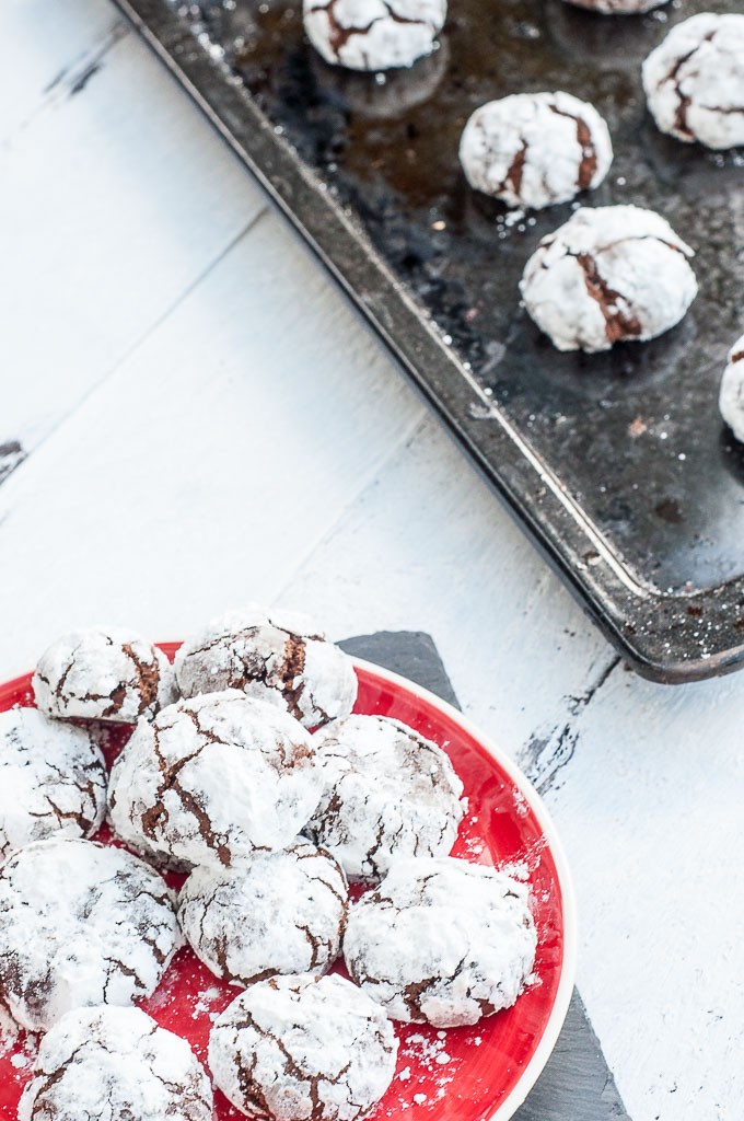 Vegan Chocolate Mint Crinkle Cookies Recipe - Vegan Family Recipes #christmas #recipe