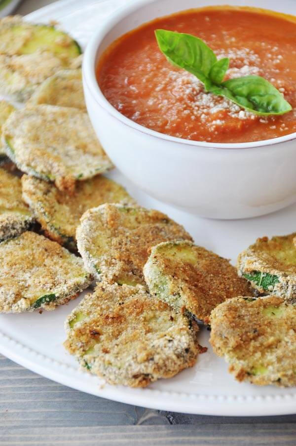 Vegan Oven Fried Parmesan Zucchini Crisps Recipe -Vegan Finger Food Recipes
