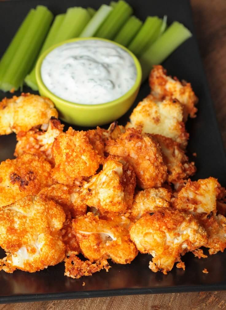 Buffalo Cauliflower Bites Recipe -. Vegan Finger Food Recipes