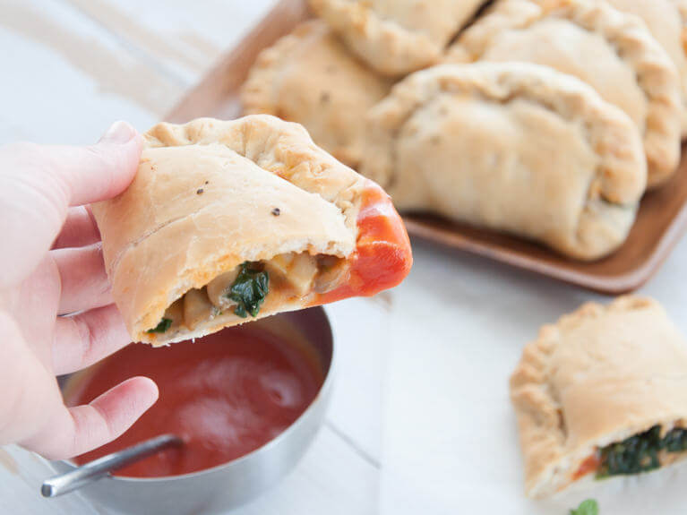 Receta de mini calzones veganos - Recetas veganas para comer con los dedos