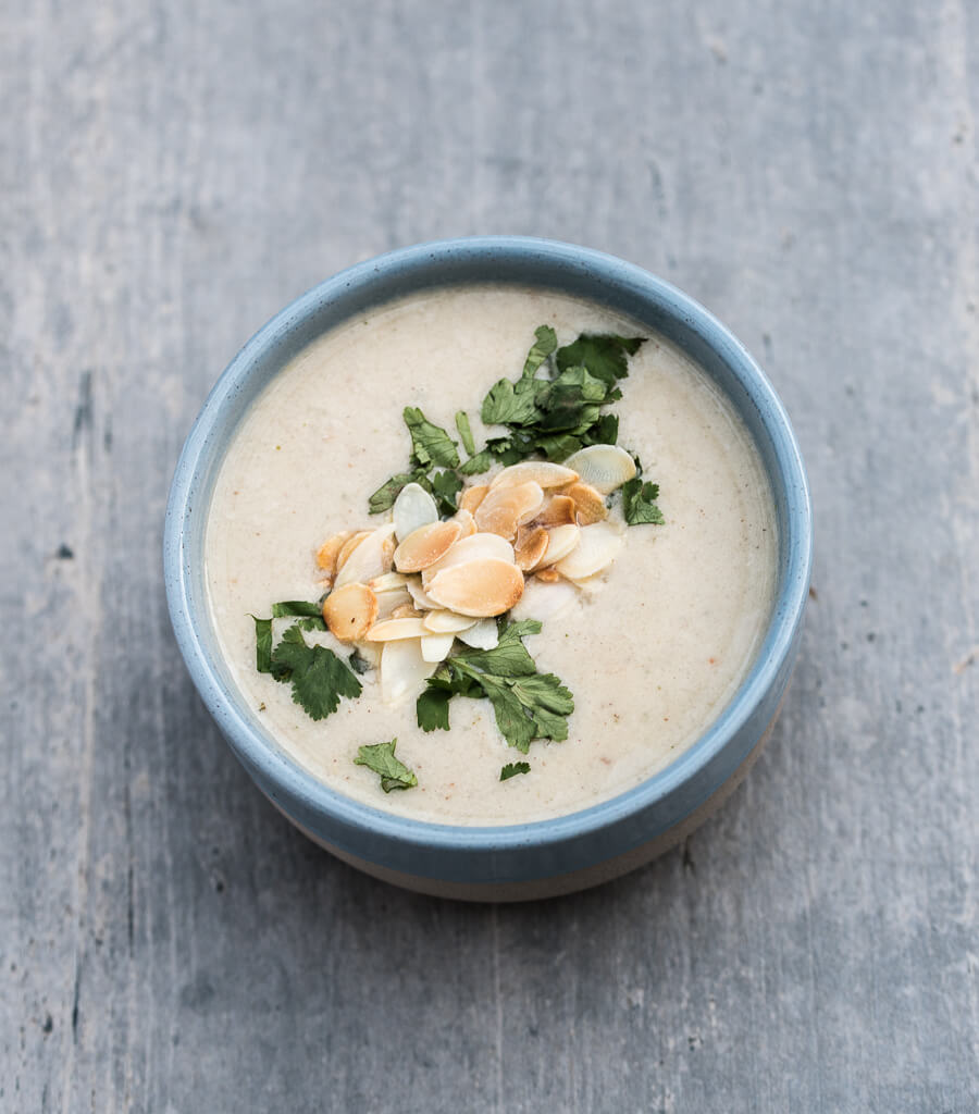 Almond Soup Recipe - VeganFamilyRecipes.com #awesomevegansoups #vegansoups 